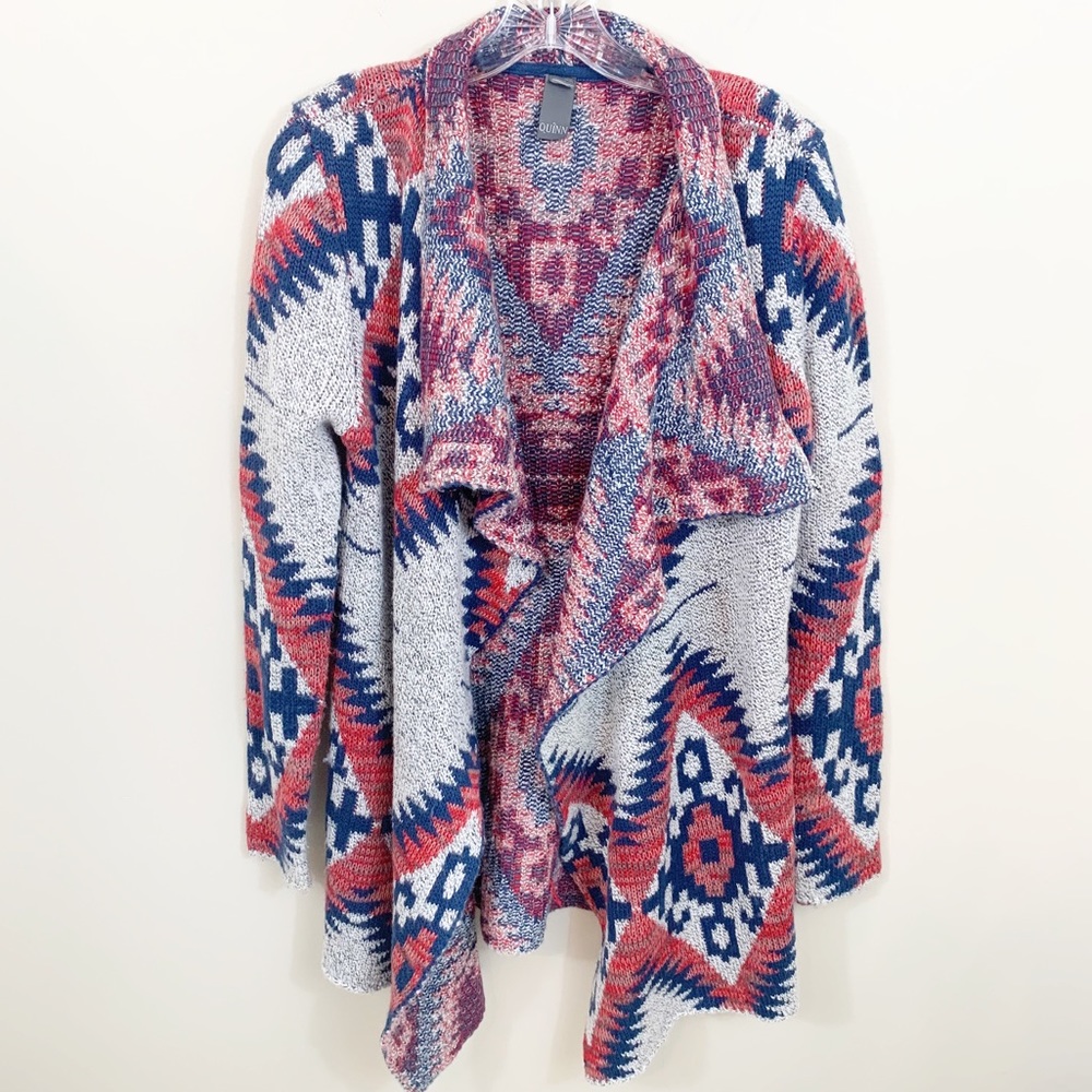 Quinn Aztec print open cardigan